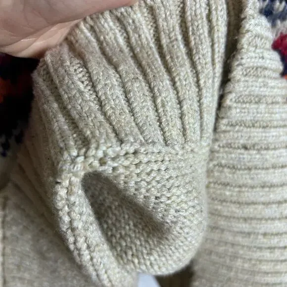 Tommy Hilfiger sweater medium fair isle quarter zip wool blend